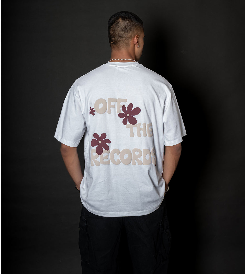 off the records t-shirt / white