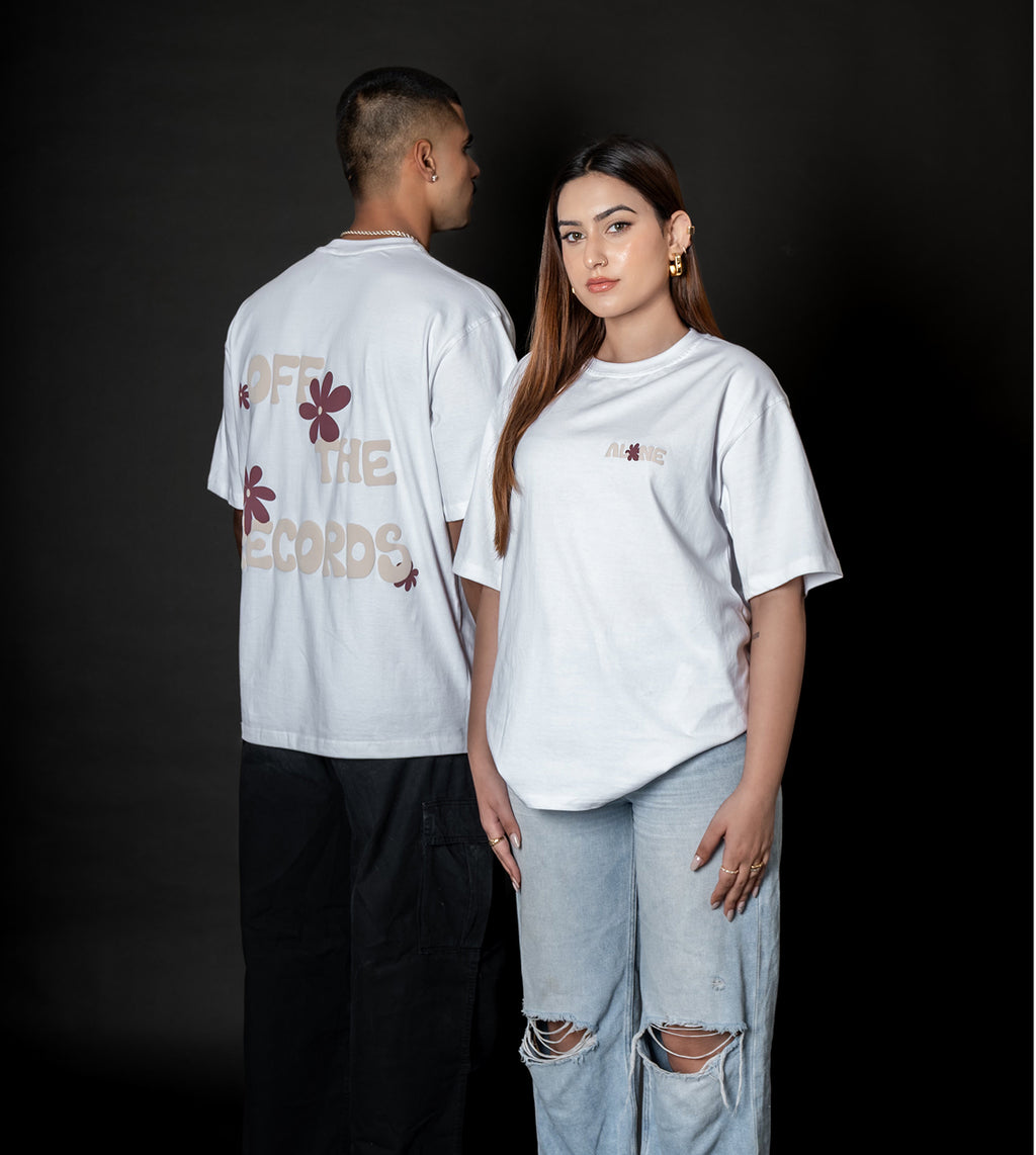 off the records t-shirt / white