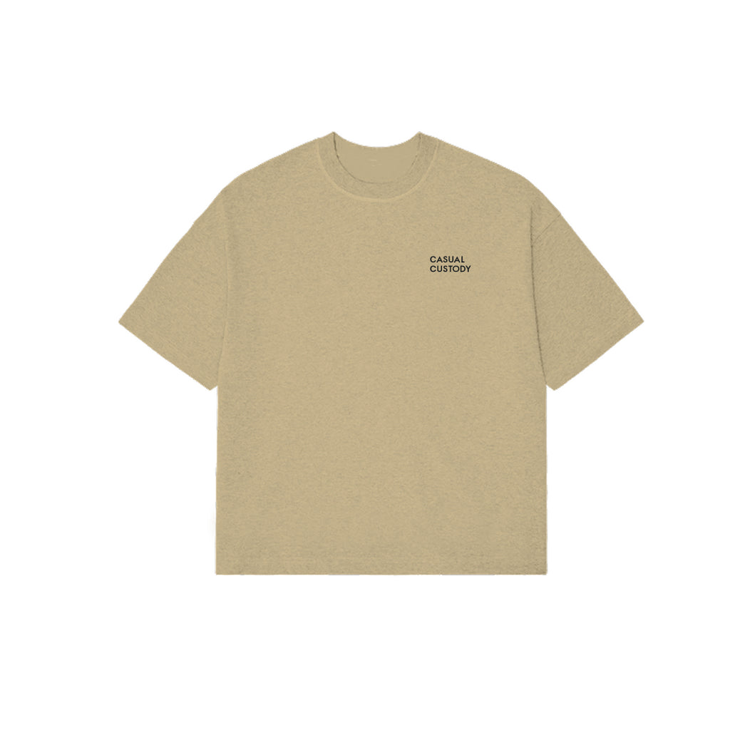 the beige t-shirt / beige